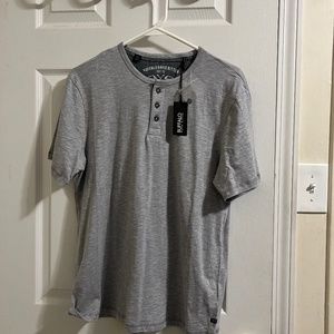 Short sleeve heather gray henley